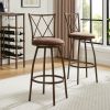 2 Piece Bar Stools, Bar Chairs, Brown Bar Stools,Country Style Industrial,Easy to Assemble, with Footrest for Indoor Bar Dining Kitchen