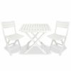 3 Piece Folding Bistro Set Plastic White