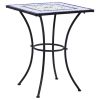 Mosaic Bistro Table Blue and White 23.6" Ceramic