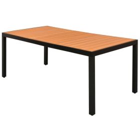 Patio Table Brown 72.8"x35.4"x29.1" Aluminum and WPC