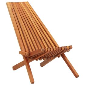 Folding Patio Lounge Chair Solid Acacia Wood