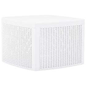 Side Table White 21.3"x21.3"x14.4" Plastic