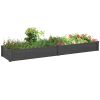 Outsunny 8x2ft Wooden Raised Garden Bed Kit, Elevated Planter with 2 Boxes, Self Draining Bottom and Liner, Patio to Grow Vegetables, Herbs