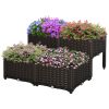 Outsunny 4 Piece Raised Garden Bed with Legs, Self-Watering Planter Box Raised Bed to Grow Flowers, Herbs & Vegetables, Brown