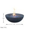 42 Inch Outdoor Concrete Propane gas Fire Pit bowl in Dark Gray color