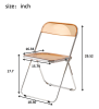 Folding Chair Transparent Chairs-Ghost Stackable Crystal Folding Chair-PC Plastic Living Room Seat-Chrome Frame and Foldable Acrylic Chair fo -Orange