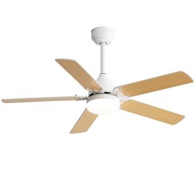 Energy Saving 42 Inch Ceiling Fan 5 Blades Noiseless Reversible Dc Motor Remote Control With Led Light