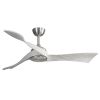 52 Inch Ceiling Fan Without Light 6 Wind Speed Timing Function 3 Solid Wood Blade Reversible DC Motor