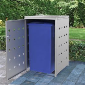 Single Wheelie Bin Shed 63.4 gal Stainless Steel