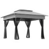 Outsunny 11' x 11' Pop Up Canopy, Outdoor Patio Gazebo Shelter with Removable Zipper Netting