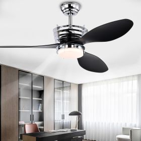 52'' ABS Blades Ceiling Fan with Lights and DC Remote, DC Motor Modern Ceiling Fan with 3 ABS Fan Blades & 2 Down Rods