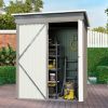 Patio, Lawn & Garden,5*3FT Outdoor Storage Shed ,Tool Shed with Sloping Roof and Lockable Door,Metal Shed for Backyard Garden Patio Lawn, Grey