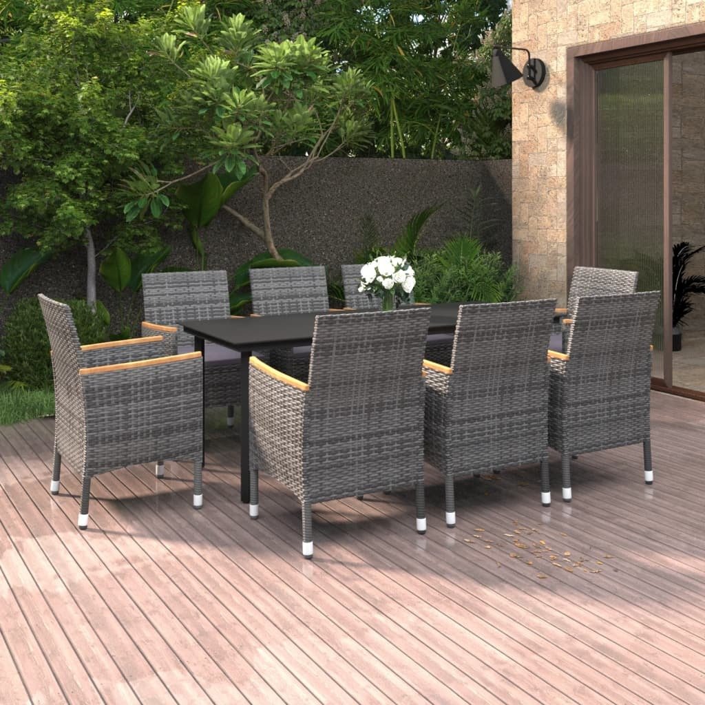 9 Piece Wicker Rattan Patio Dining Set With Cushions 9 Piece Wicker Rattan Patio Dining Set With Cushions