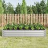 Raised Garden Bed Outdoor, 6Ã—3Ã—1ft , Metal Raised Rectangle Planter Beds for Plants, Vegetables, and Flowers - Silver