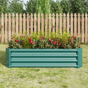 Metal Raised Garden Bed, Rectangle Raised Planter 4Ã—2Ã—1ft for Flowers Plants, Vegetables Herb Veezyo Green