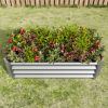 Metal Raised Garden Bed, Rectangle Raised Planter 4Ã—2Ã—1ft for Flowers Plants, Vegetables Herb Silver