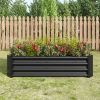 Metal Raised Garden Bed, Rectangle Raised Planter 4Ã—2Ã—1ft for Flowers Plants, Vegetables Herb Veezyo Black