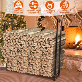 Firewood Log Rack 2500LBS Iron Wood Lumber Storage Stacking Rack 4.03ft Heavy Duty Pile Lumber Storage Holder for Fireplace Firepit