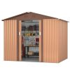 Outdoor Storage Shed with Doors and Vents, Coffee