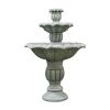 39.3inches Outdoor Concrete Floor Water Fountain with Submersible Electric Pump for Yard Patio Lawn Home Decor