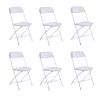 6pcs Injection Molding Classic Garden Plastic Folding Chair White