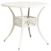 Garden Table White 35.4"x35.4"x29.1" Cast Aluminum