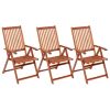 Folding Patio Chairs 3 pcs Solid Acacia Wood