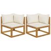 Sectional Corner Sofas 2 pcs with Cushions Cream White