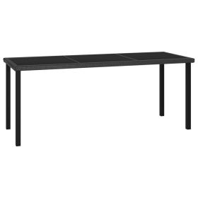 Patio Dining Table Black 70.9"x27.6"x28.7" Poly Rattan