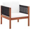 Patio Chair with cushion Solid Acacia Wood