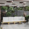 4-Seater Patio Sofa with Cushion Solid Acacia Wood