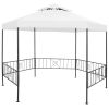 Garden Gazebo 127.2"x108.3"x104.3" White 0.6 oz/ftÂ²