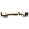 10 Piece Black Rattan Garden Lounge Set With Cushions