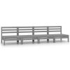 Patio Middle Sofas 4 pcs Gray Solid Pinewood