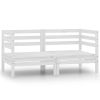 Patio Corner Sofas 2 pcs White Solid Pinewood