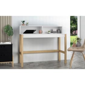 Manhattan Comfort Bowery Desk in White and Oak