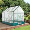 6' x 8' x 7' Walk-in Plant Polycarbonate Greenhouse Hobby Greenhouse for Backyard/Outdoor with Temperature Controlled Window