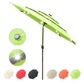 10Ft 3-Tiers 32LEDS Patio Umbrella Fruit Green