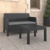 2 Piece Garden Lounge Set with Cushions PP Anthracite