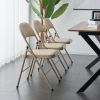 4pcs Elegant Foldable Iron & PVC Chairs for Convention & Exhibition Light Brown