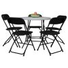 6pcs Injection Molding Classic Garden Plastic Folding Chair Black