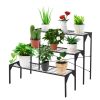 3 Tier Outdoor Metal Heavy Duty Modern for Multiple Plant Display Stand Rack