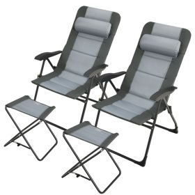 2 Pieces Patio Folding Dining Chair set with Adjustable Backrest