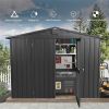 Outdoor Storage Shed 8.2'x 6.2', Metal Garden Shed for Bike, Trash Can, Galvanized Steel Outdoor Storage Cabinet with Lockable Door for Backyard