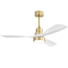 48 Inch Modern Ceiling Fan With Lights 3 Wood Fan Blade Noiseless Reversible Motor Remote Control