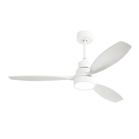 52 Inch Integrated LED 3 Wood Fan Blade Ceiling Fan with Light Kit and 6 Speed Remote Control