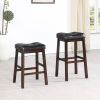 Black and Cappuccino Upholstered Counter Height Stools (Set of 2)