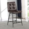 Brown Tufted Counter Height Stool (Set of 2)