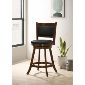 Chestnut and Black Wooden Swivel Stool (Set of 2)