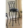 Black Swivel Bar Stool with Upholstered Seat